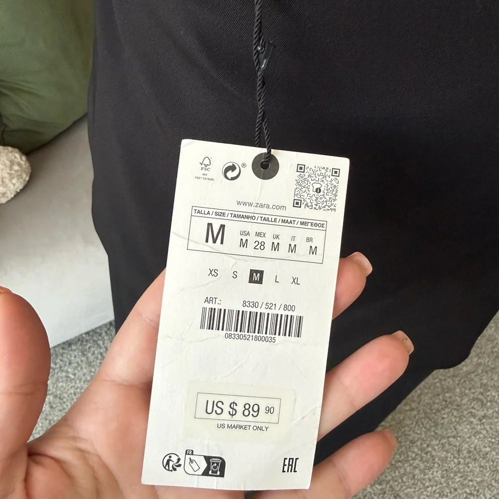 Zara Black Wide Leg Women's Pants - Picture 5 of 6